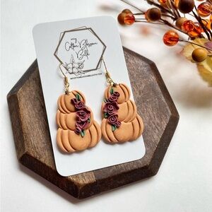 Handmade Clay earrings. Lightweight. Hypoallergenic. Gold plated.